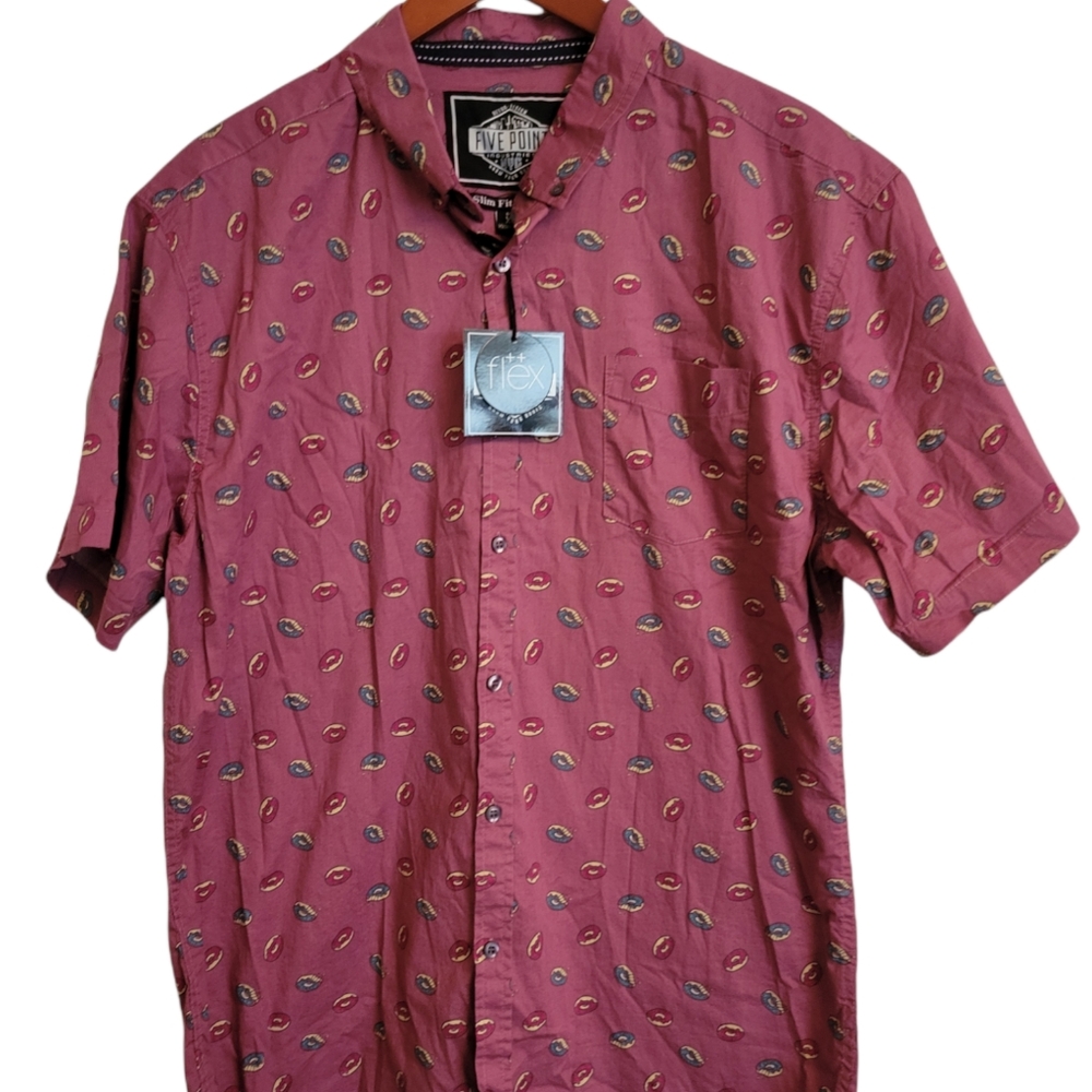 FIVE POINTS NYC sz XL DONUT Button-Down Shirt
